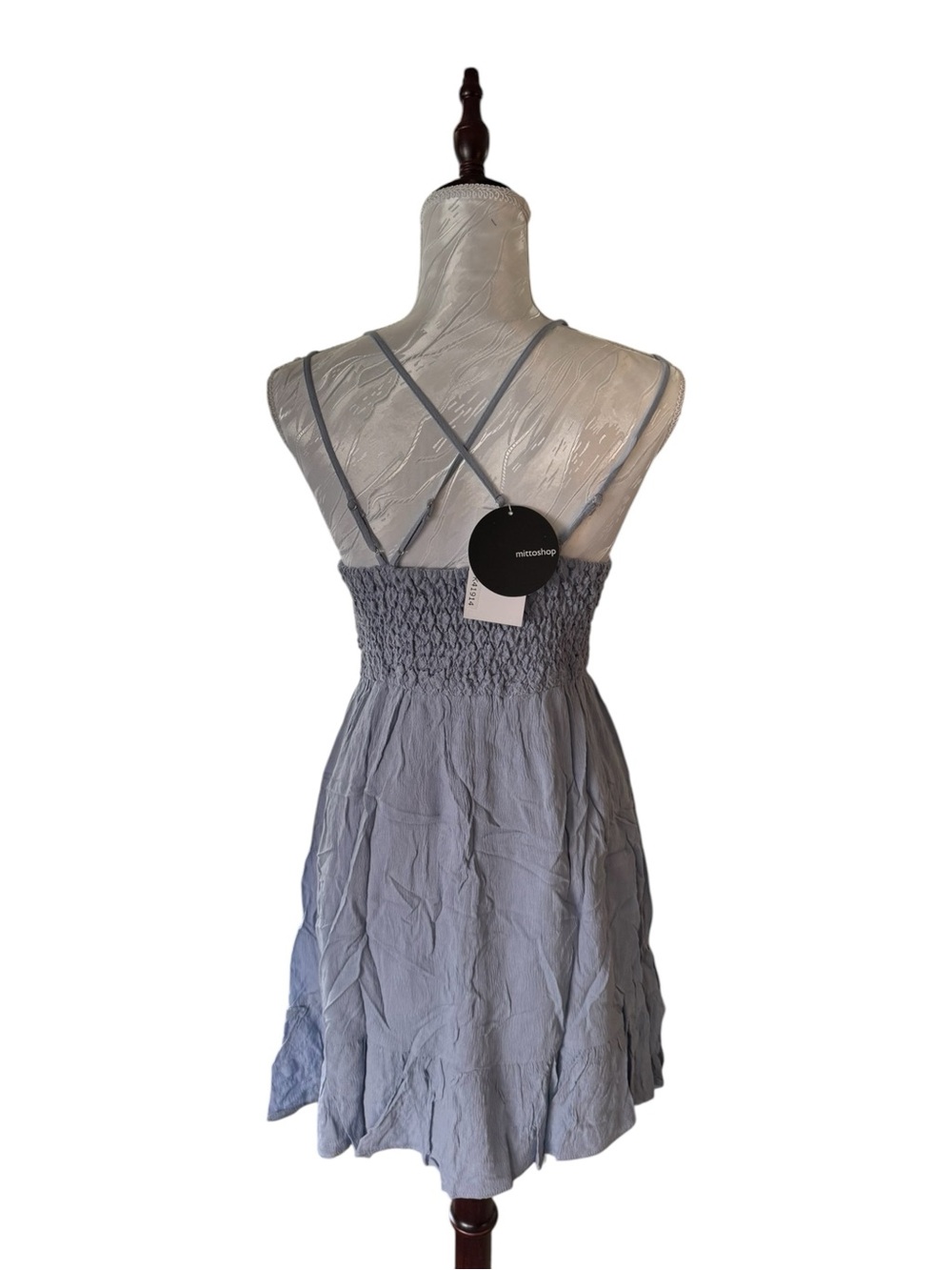mittoshop Gray Lace-Trim Midi Dress NWT - Picture 6 of 10